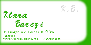 klara barczi business card